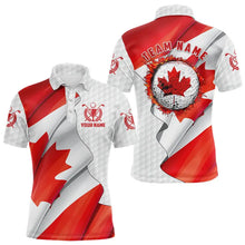 Load image into Gallery viewer, Canadian flag Mens golf polo shirts custom white golf ball team patriotic golf shirts for mens golfers NQS9657