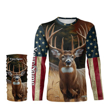 Load image into Gallery viewer, Deer Hunting american flag patriotic Custom Name 3D All over print shirts Plus Size NQS820