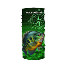 Load image into Gallery viewer, Personalized Bluegill Green Long Sleeve Performance Fishing Shirts, Bluegill compass tournament Shirts NQS6332