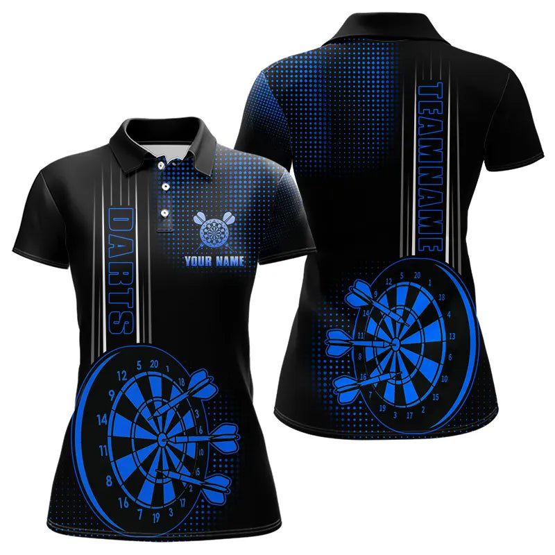 Personalized Black and Blue Darts Shirt For Women Custom Dart Outfit Team Jerseys NQS9498