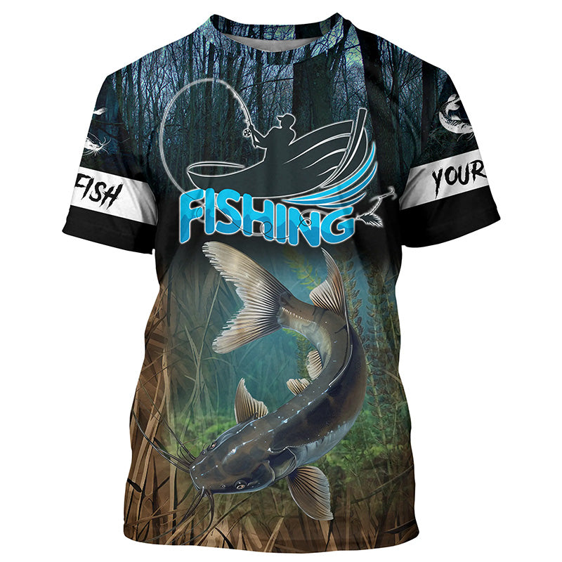 Catfish Fishing Customize gifts for fishing lovers, catfish fishing camo jerseys NQS1787