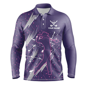 Men golf polo shirts custom purple camo cool golf shirts for men, golf gifts for men NQS8223