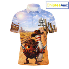 Load image into Gallery viewer, Funny desert Bowling Cowboy gun Bowling Polo, 1/4 zip shirts Custom bowling team jerseys NQS11434