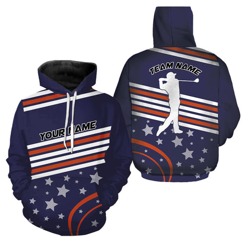 Red, white and blue stars Golf Hoodies custom patriotic golf hoodie golfing gifts NQS9164