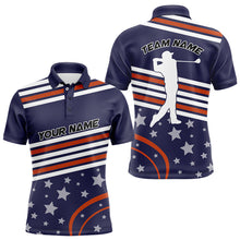 Load image into Gallery viewer, Red, white and blue stars Golf Polo Shirts For Men custom patriotic mens golf tops NQS9164