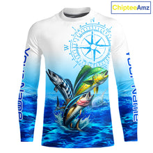 Load image into Gallery viewer, Custom Mahi Mahi, Wahoo, Tuna Ocean Performance Fishing Shirt, Compass Offshore Tournament Shirts NQS11439