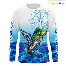 Load image into Gallery viewer, Custom Mahi Mahi, Wahoo, Tuna Ocean Performance Fishing Shirt, Compass Offshore Tournament Shirts NQS11439