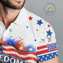 Load image into Gallery viewer, Freedom 250th Anniversary American Flag Golf Polo shirts for Men Custom patriotic team golf outfit NQS11445