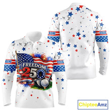 Load image into Gallery viewer, Freedom 250th Anniversary American Flag Golf Polo shirts for Men Custom patriotic team golf outfit NQS11445