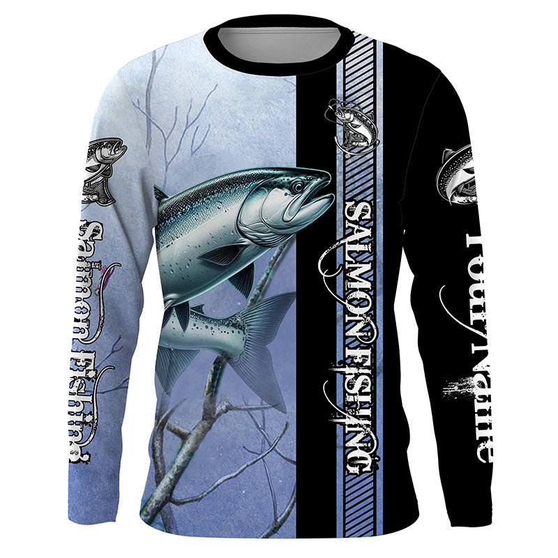 Chinook salmon Fishing Custom name Long Sleeve Performance Fishing Shirts, Salmon Fishing jerseys NQS3917