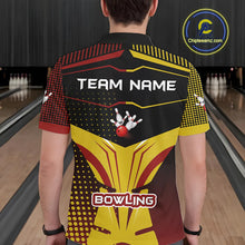 Load image into Gallery viewer, Yellow and Red pattern Bowling shirts For Men Custom Team Bowling Jerseys, Gift For Bowler NQS11243