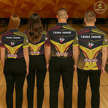 Load image into Gallery viewer, Yellow and Red pattern Bowling shirts For Men Custom Team Bowling Jerseys, Gift For Bowler NQS11243