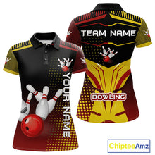 Load image into Gallery viewer, Yellow and Red pattern Bowling shirts For Women Custom Team Bowling Jerseys, Gift For Bowler NQS11243