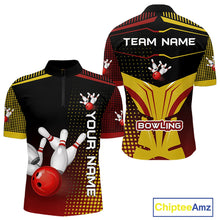 Load image into Gallery viewer, Yellow and Red pattern Bowling shirts For Men Custom Team Bowling Jerseys, Gift For Bowler NQS11243