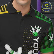Load image into Gallery viewer, Yellow and Green pattern Bowling shirts For Men Custom Team Bowling Jerseys, Gift For Bowler NQS11244
