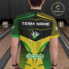 Load image into Gallery viewer, Yellow and Green pattern Bowling shirts For Men Custom Team Bowling Jerseys, Gift For Bowler NQS11244