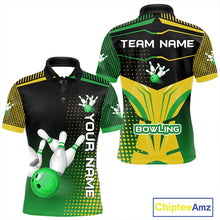 Load image into Gallery viewer, Yellow and Green pattern Bowling shirts For Men Custom Team Bowling Jerseys, Gift For Bowler NQS11244
