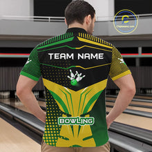 Load image into Gallery viewer, Yellow and Green pattern Bowling shirts For Men Custom Team Bowling Jerseys, Gift For Bowler NQS11244