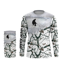 Load image into Gallery viewer, Ice fishing walleye winter camo Custom fishing shirts for men Performance Long Sleeve Fishing Apparel NQS2498