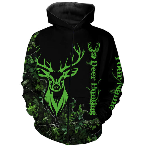 Deer Hunting Green Camo Customize Name 3D All Over Printed Shirts Personalized Deer Hunting gifts NQS2626