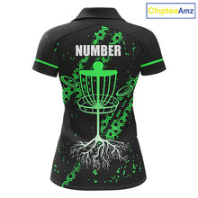 Load image into Gallery viewer, Black and Green Hexagon Pattern Disc Golf Polos, T-Shirt, Hoodies custom Team disc golf jerseys NQS11457