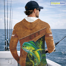 Load image into Gallery viewer, Mahi Mahi fishing UV protection custom name fishing shirts, performance shirts for men, women, kid NQS11459