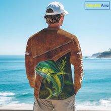 Load image into Gallery viewer, Mahi Mahi fishing UV protection custom name fishing shirts, performance shirts for men, women, kid NQS11459