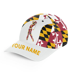 Mens golf hat for men custom name Maryland flag patriot baseball men's golf cap NQS7468