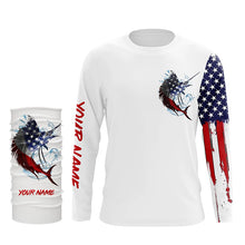 Load image into Gallery viewer, American flag Sailfish fishing personalized patriotic UV Protection Sailfish Fishing Shirts for men NQS5742