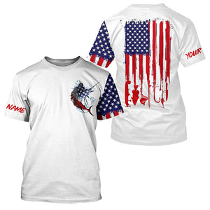 American flag Sailfish fishing personalized patriotic UV Protection Sailfish Fishing Shirts for men NQS5742
