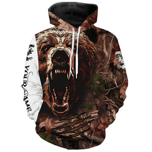 Bear Hunting Camo Customize Name 3D All Over Printed Shirts Personalized Hunting gifts NQS601