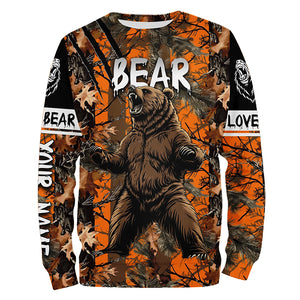 Bear hunter big game hunting Customize Name 3D All Over Printed Shirts, Bear hunting apparel NQS996