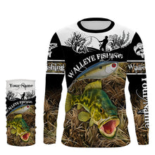 Load image into Gallery viewer, Walleye fish custom fishing shirts for men Performance Long Sleeve UV protection NQS998