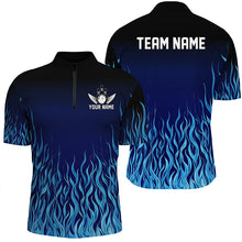 Load image into Gallery viewer, Blue Flame Fire Bowling Shirts For Men Custom Bowling Team League Jerseys, Bowling Outfits NQS8724