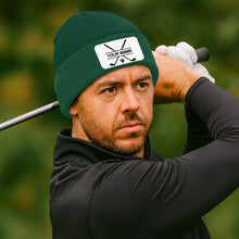 Load image into Gallery viewer, Personalized Golf Knit Beanie Hat Custom Winter Rectangle Patch Golf Beanie Hat, unique golf gifts NQS10888