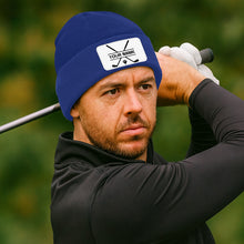 Load image into Gallery viewer, Personalized Golf Knit Beanie Hat Custom Winter Rectangle Patch Golf Beanie Hat, unique golf gifts NQS10888