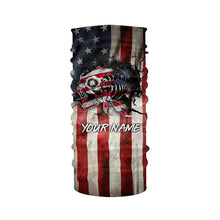 Load image into Gallery viewer, American flag patriotic fish reaper skeleton custom UV protection Fishing apparel NQS1445