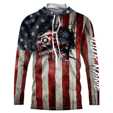 Load image into Gallery viewer, American flag patriotic fish reaper skeleton custom UV protection Fishing apparel NQS1445