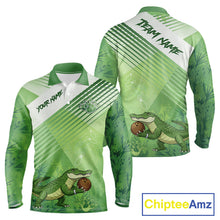 Load image into Gallery viewer, Funny Alligator Bowling Polo, 1/4 Zip Shirts For Men Custom Alligator Bowling Team Jerseys | Green NQS11742