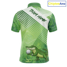 Load image into Gallery viewer, Funny Alligator Golf polo shirt for men Custom Alligator golf outfit men, funny golf gifts | Green NQS11743