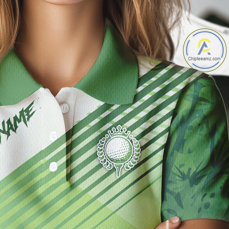 Funny Alligator Golf polo shirt for Women Custom ladies golf outfit, funny golf gifts | Green NQS11743