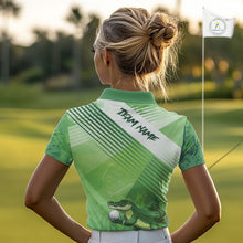 Load image into Gallery viewer, Funny Alligator Golf polo shirt for Women Custom ladies golf outfit, funny golf gifts | Green NQS11743
