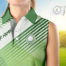 Load image into Gallery viewer, Funny Alligator Women Sleeveless Golf polo shirt Custom ladies golf outfit, funny golf gifts | Green NQS11743