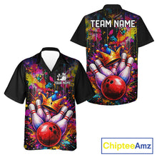 Load image into Gallery viewer, Colorful bowling jerseys Bowling Hawaiian Shirt Custom Bowling Team Button up shirts for bowlers NQS11473
