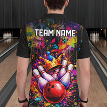 Load image into Gallery viewer, Colorful bowling jerseys Bowling Polo, 1/4 Zip Shirt for Men Custom Bowling Team shirts for bowlers NQS11473