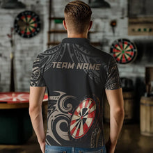 Load image into Gallery viewer, Personalized Black tribal pattern Darts Shirts For Men Custom Retro Team Darts Jerseys NQS9551