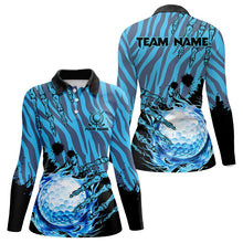 Load image into Gallery viewer, Personalized Funny Claw Blue Camo Golf Polo Shirts For Women Custom ladies golf tops outfit NQS9705
