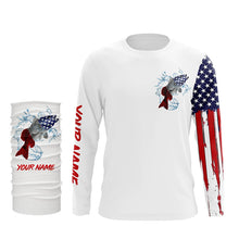 Load image into Gallery viewer, American flag Redfish fishing personalized patriotic UV Protection Fishing Shirts for mens, women, kid NQS5484