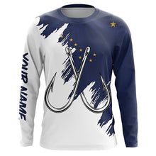 Load image into Gallery viewer, Alaska flag AK Fishing Fish Hook UV protection custom long sleeve Patriotic fishing apparel NQS8265