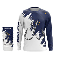 Load image into Gallery viewer, Alaska flag AK Fishing Fish Hook UV protection custom long sleeve Patriotic fishing apparel NQS8265